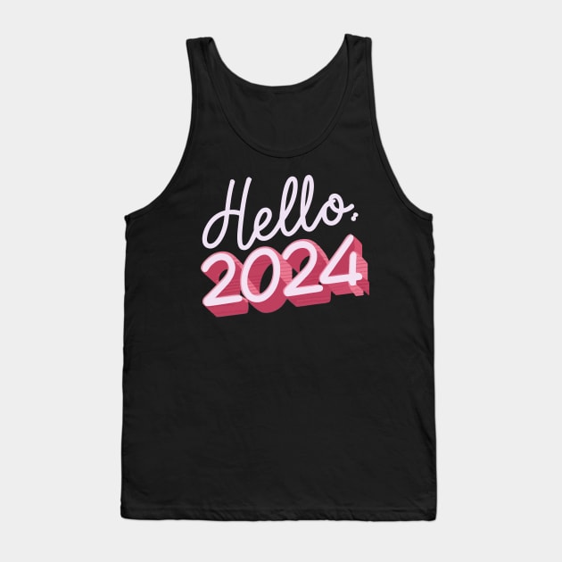 Hello 2024 Tank Top by Quincey Abstract Designs